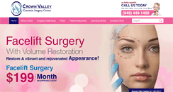 Desktop Screenshot of crownvalleycosmeticsurgery.com