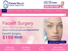 Tablet Screenshot of crownvalleycosmeticsurgery.com